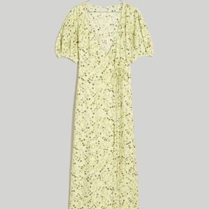 NWT Madewell Puff Sleeve Midi Wrap Dress in Floral